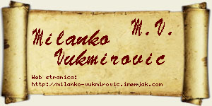 Milanko Vukmirović vizit kartica